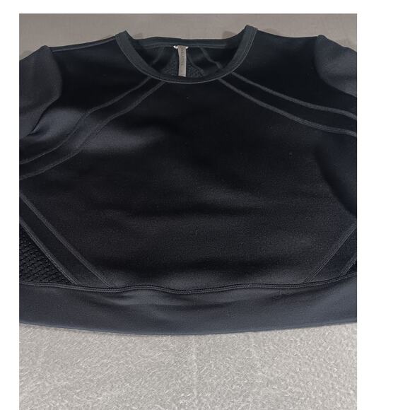 Fabletics Black Mesh Back Long Sleeve Workout Top Size M Activewear Athleisure - Picture 2 of 8